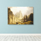 Bierstadt Albert Merced, de Yosemite-vallei Canvas Afdruk (Insitu (Houten vloer))