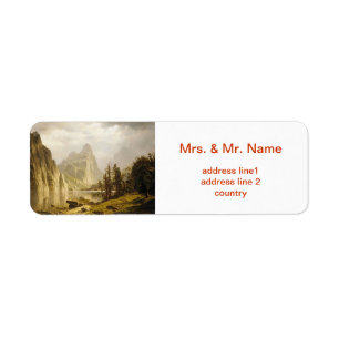 Bierstadt Albert Merced, de Yosemite-vallei Etiket