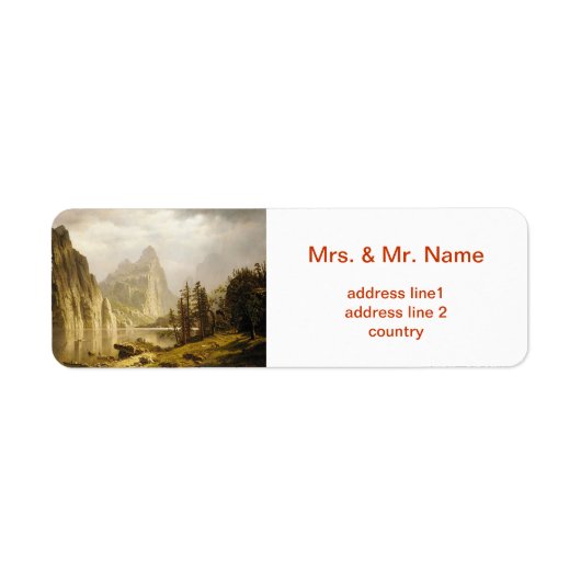 Bierstadt Albert Merced, de Yosemite-vallei Etiket (Voorkant)
