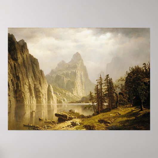Bierstadt Albert Merced, de Yosemite-vallei Poster (Voorkant)