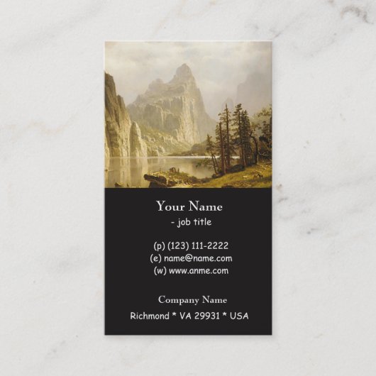Bierstadt Albert Merced, de Yosemite-vallei Visitekaartje (Voorkant)