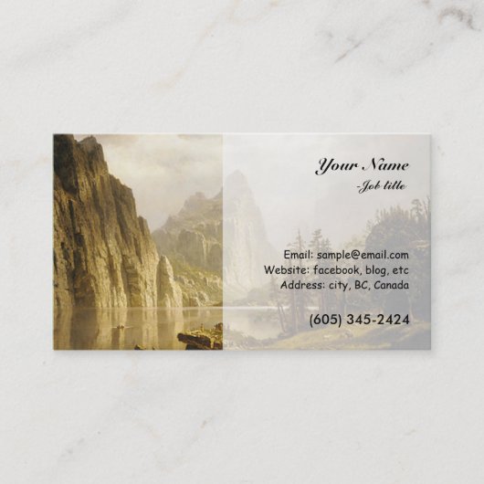 Bierstadt Albert Merced Rivier Yosemite Vallei Visitekaartje (Voorkant)