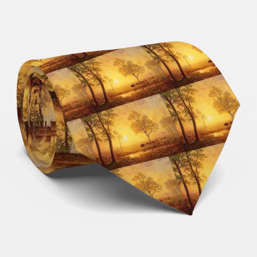 Bierstadt Albert Sunset op de berg Stropdas (Opgerold)