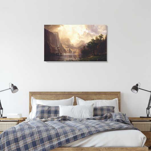 Bierstadt Among the Sierra Nevada Mountains Canvas Afdruk (Insitu (Slaapkamer))