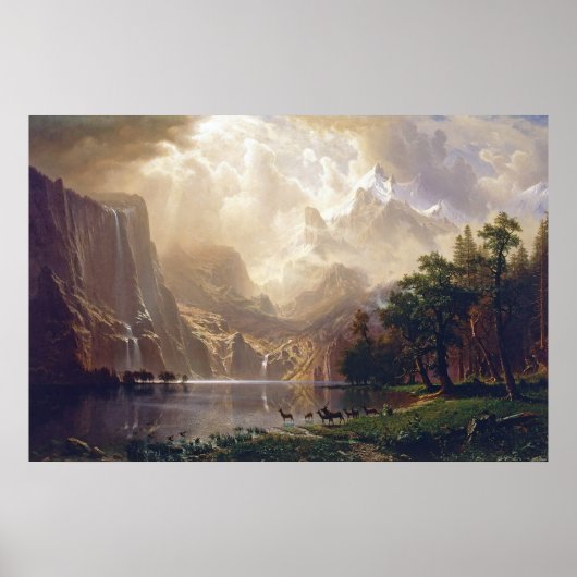 Bierstadt behoort tot de Sierra Nevada schilderije Poster (Voorkant)