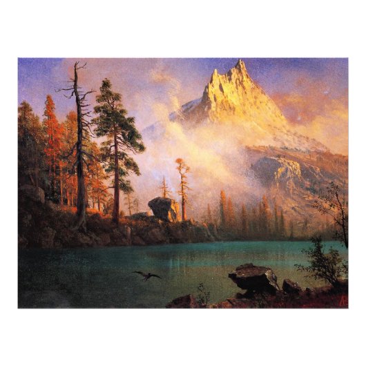 Bierstadt - bergmeer, kunstschilderij foto afdruk (Voorkant)