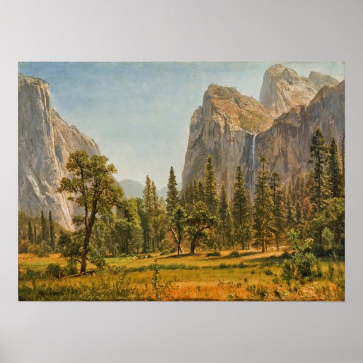Bierstadt - Bruids sluier waterval Yosemite Valley Poster (Voorkant)