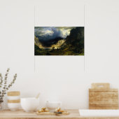 Bierstadt - een Storm in het Rocky-gebergte Poster (Keuken)