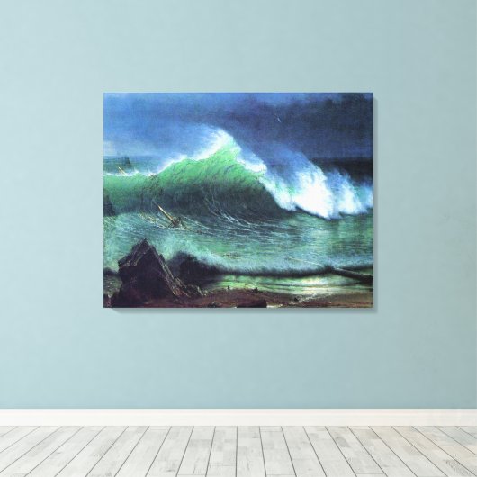 Bierstadt - Emerald Zee, bekende schilderij, Canvas Afdruk (Insitu (Houten vloer))