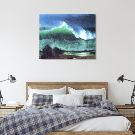 Bierstadt - Emerald Zee, bekende schilderij, Canvas Afdruk (Insitu (Slaapkamer))