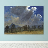 Bierstadt Fir Trees Storm Clouds Painting Canvas Afdruk (Insitu (Houten vloer))