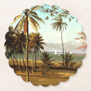 Bierstadt - Florida Scene, fine kunst schilderij,  Kartonnen Onderzetters