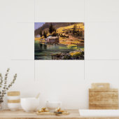 Bierstadt - Gevist en jachtkamp, Alaska Poster (Keuken)