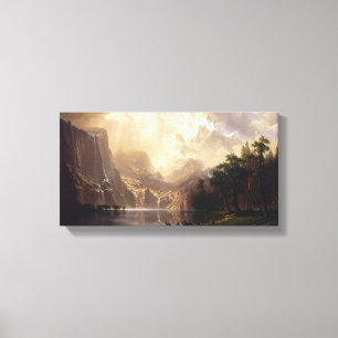 Bierstadt in de bergen van sierra Nevada Canvas Afdruk