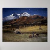 Bierstadt - Indian Encampment Evening Poster (Voorkant)