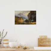 Bierstadt - Indianen speervissen Poster (Keuken)