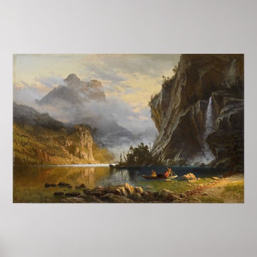 Bierstadt - Indianen speervissen Poster (Voorkant)
