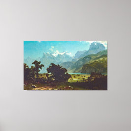 Bierstadt Lake Lucerne Painting Canvas Afdruk