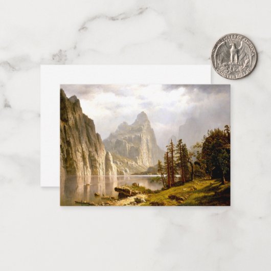 Bierstadt - Merced River, Yosemite Valley Notitiekaartje (Voorkant / Achterkant in situ)