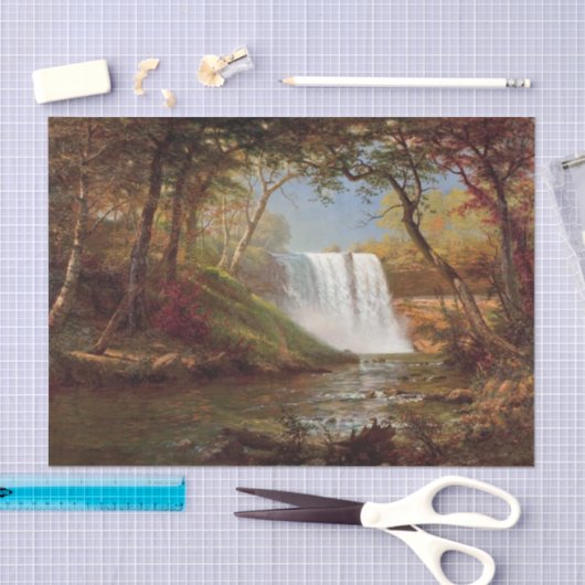 Bierstadt Minnehaha Herfsten schilderen Tissuepapier (Craft)