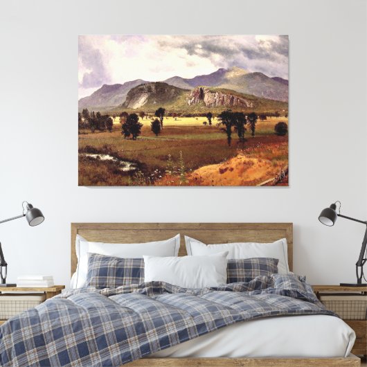 Bierstadt - Moat Mountain, New Hampshire Canvas Afdruk (Insitu (Slaapkamer))