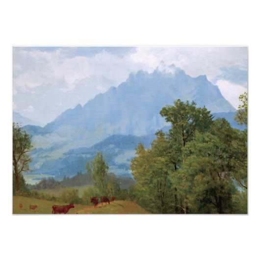 Bierstadt - Mount Pilatus, Zwitserland Foto Afdruk (Voorkant)