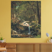 Bierstadt Mountain Brook Landscape Painting Canvas Afdruk (Insitu (Woonkamer))