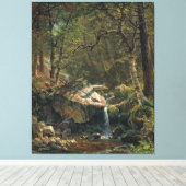 Bierstadt Mountain Brook Landscape Painting Canvas Afdruk (Insitu (Houten vloer))