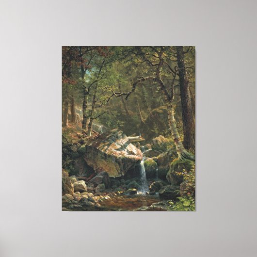 Bierstadt Mountain Brook Landscape Painting Canvas Afdruk (Voorkant)