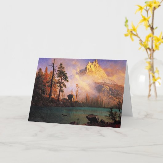 Bierstadt - Mountain Lake, kunst, Kaart (Gele Bloem)