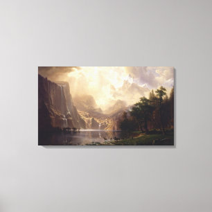 Bierstadt onder de Siërra de Bergen van Nevada Canvas Afdruk