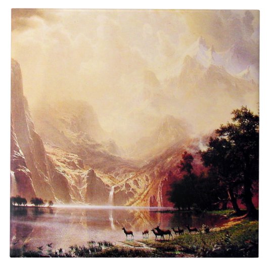 Bierstadt - Onder de Sierra Nevada-bergen Tegeltje (Voorkant)