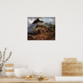 Bierstadt - onderzoek naar de bergen van de rotsen poster (Keuken)