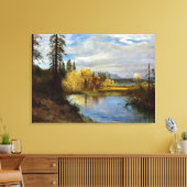 Bierstadt - Outlet bij Lake Tahoe Canvas Afdruk (Insitu (Woonkamer))
