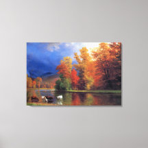 Bierstadt over het Saco schilderen