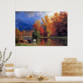 Bierstadt over het Saco schilderen Poster (Keuken)