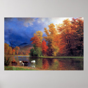 Bierstadt over het Saco schilderen Poster