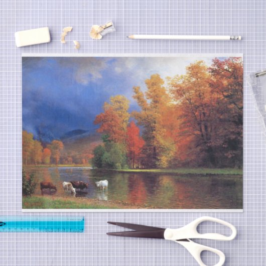 Bierstadt over het Saco schilderen Tissuepapier (Craft)