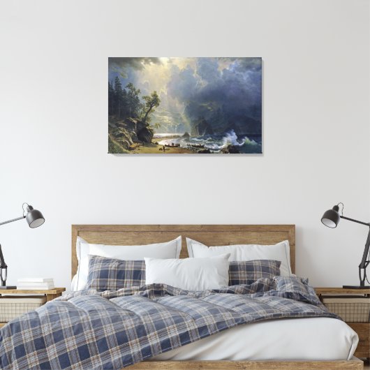 Bierstadt Puget Sound Pacific Coast Painting Canvas Afdruk (Insitu (Slaapkamer))