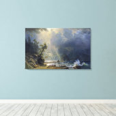 Bierstadt Puget Sound Pacific Coast Painting Canvas Afdruk (Insitu (Houten vloer))