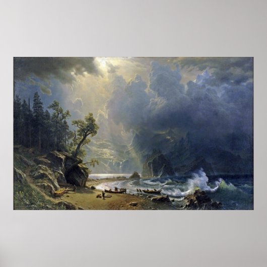 Bierstadt Puget Sound Pacific Coast Painting Poster (Voorkant)