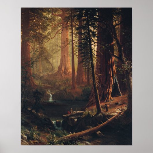 Bierstadt - reuzenroodbaarzen uit Californië Poster (Voorkant)