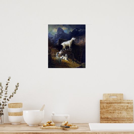 Bierstadt - Rocky Mountain Goats Poster (Keuken)