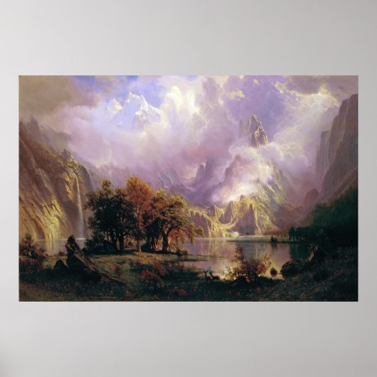 Bierstadt Rocky Mountain Landscape Painting Poster (Voorkant)