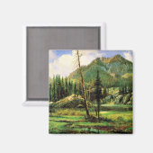 Bierstadt - Sierra Nevada - Bergen, mooie kunst Magneet (Voorkant / Achterkant)