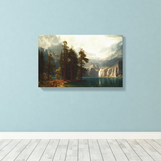 Bierstadt Sierra Nevadas Canvas Afdruk (Insitu (Houten vloer))