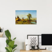 Bierstadt - Sioux dorp nabij de haven Laramie Poster (Thuiskantoor)
