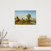 Bierstadt - Sioux dorp nabij de haven Laramie Poster (Keuken)