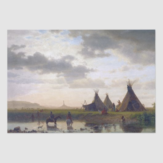 Bierstadt Sioux Village Indians Tissue Paper Tissuepapier (Voorkant)