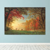 Bierstadt Sunset Deer Lake Painting Canvas Afdruk (Insitu (Houten vloer))